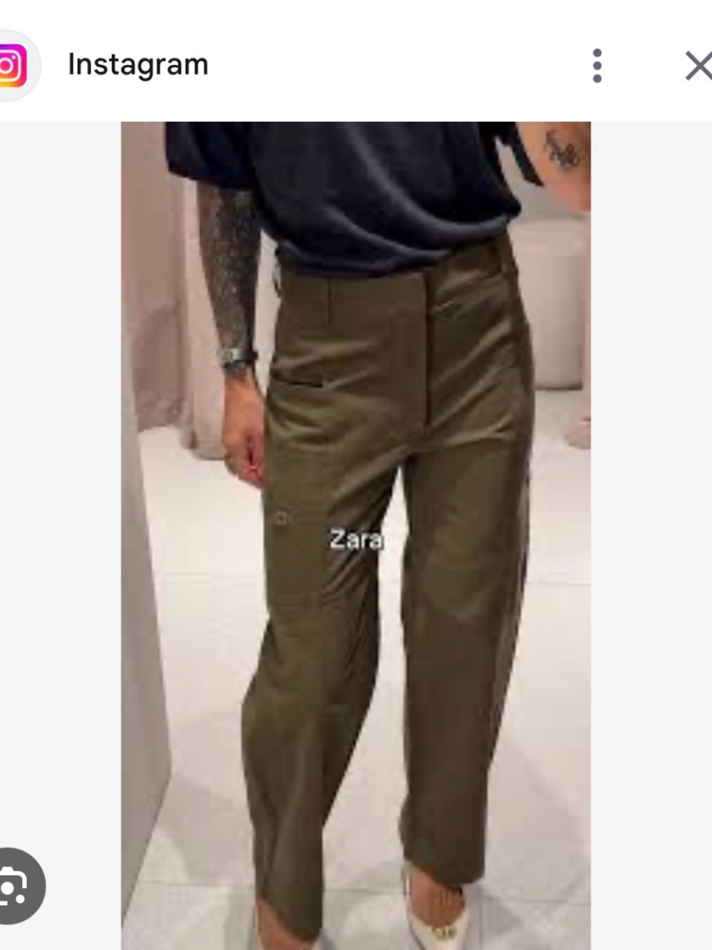 Zara Olive Green cargo pants